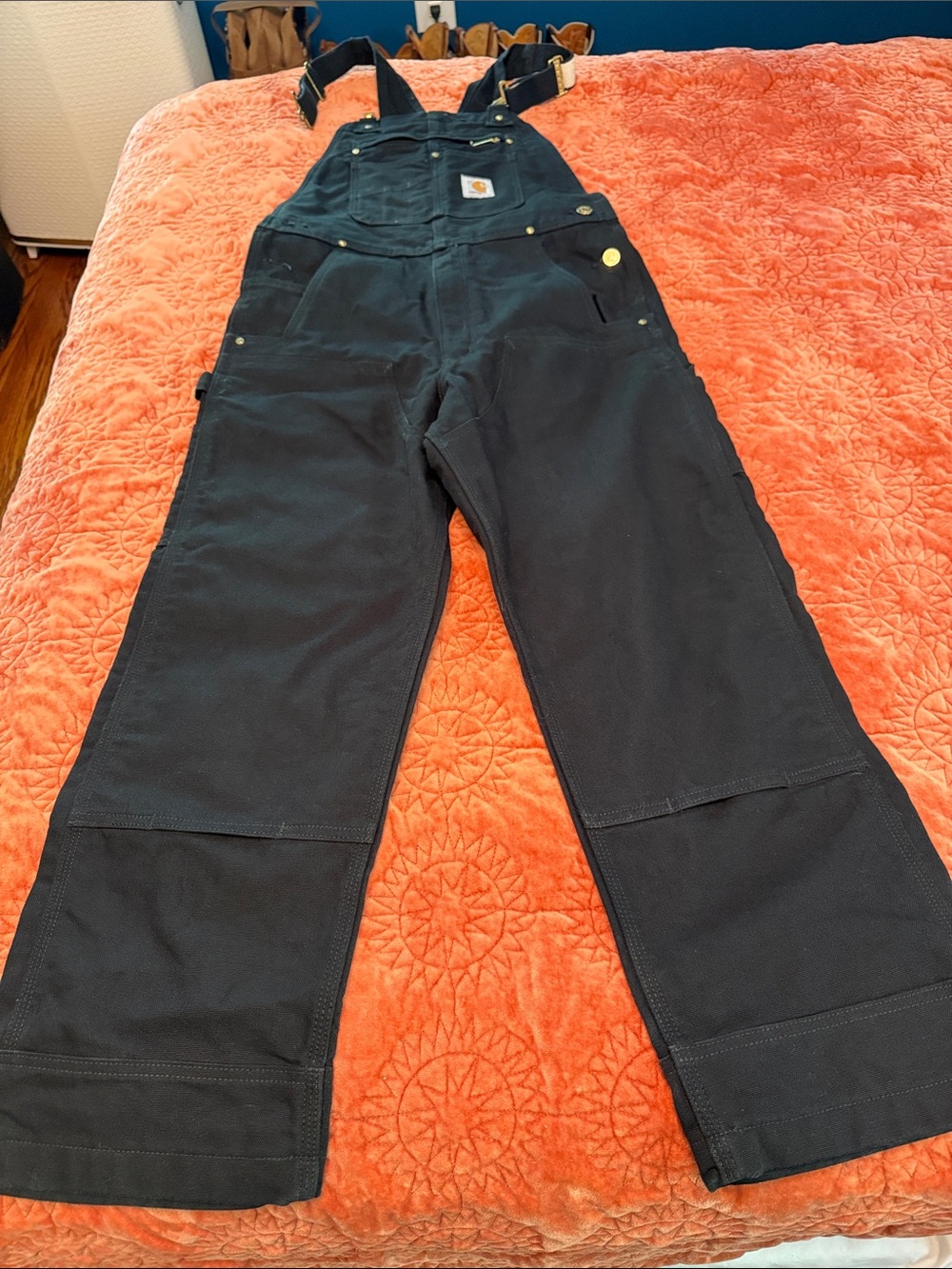 Carhartt Black Men's Cargo Duck Overalls